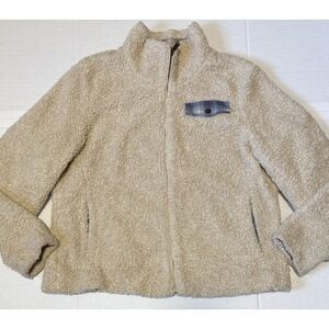 PENDLETON - Women's Full Zip Beige Sherpa Fleece Jacket - Size X-Large -‎ XL